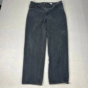 Vintage Levi's 550 Mens Black Denim Relaxed Fit USA Straight Leg Jeans 34x30